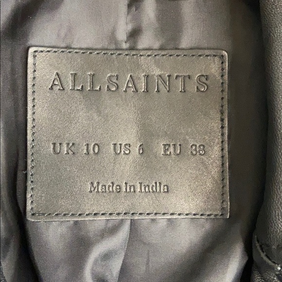 All Saints Black Leather Jacket - Picture 8 of 13